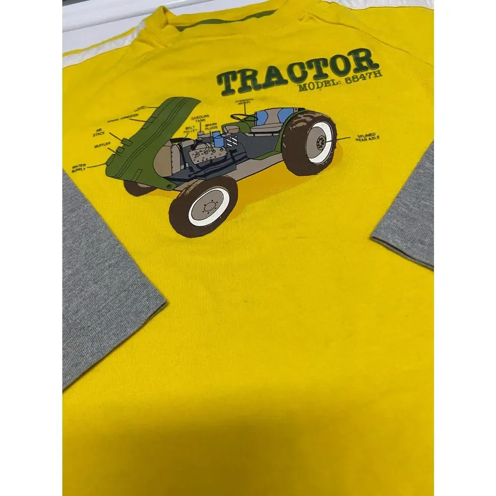 Gymboree Boys Shirt Size 4 Tractor Company Parts‎ Yellow Green Tee Layered Look